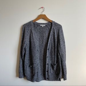 Madewell Button Down Open Knit Heather Grey Cardigan